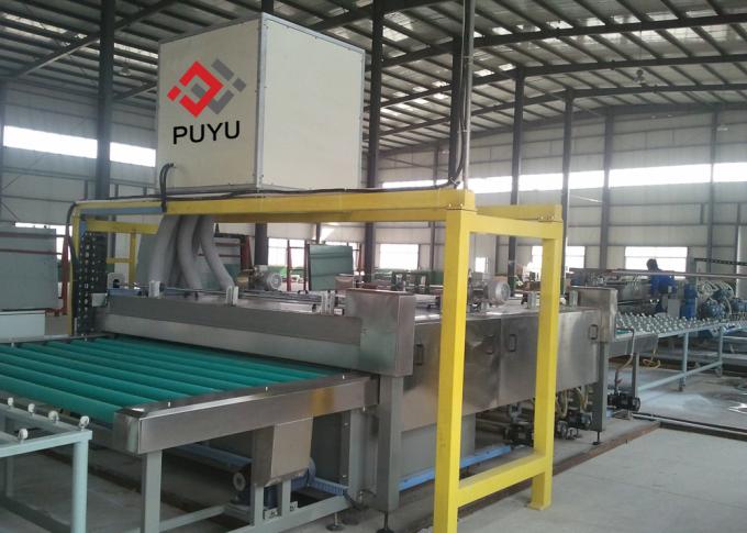 PLC automatic Glass Washing And Drying Machine For Glass Curtain Wall / Facade Glass