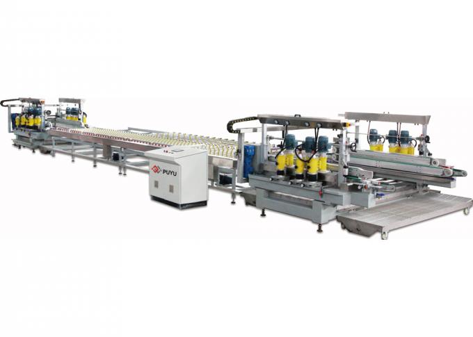 PLC touch screen Solar Glass Edge Polishing Machine For Safety Corners